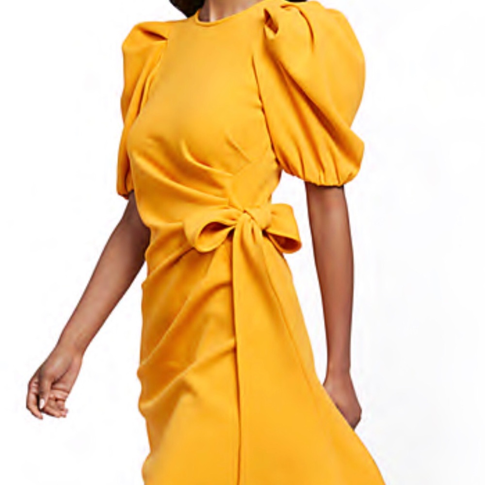 BOW-ACCENT PLEATED SHEATH DRESS
